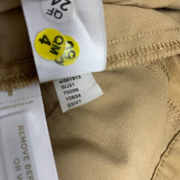 LOFT Khaki Wide Leg Pleat Front Trousers Pants Sz 0 - Picture 9 of 10